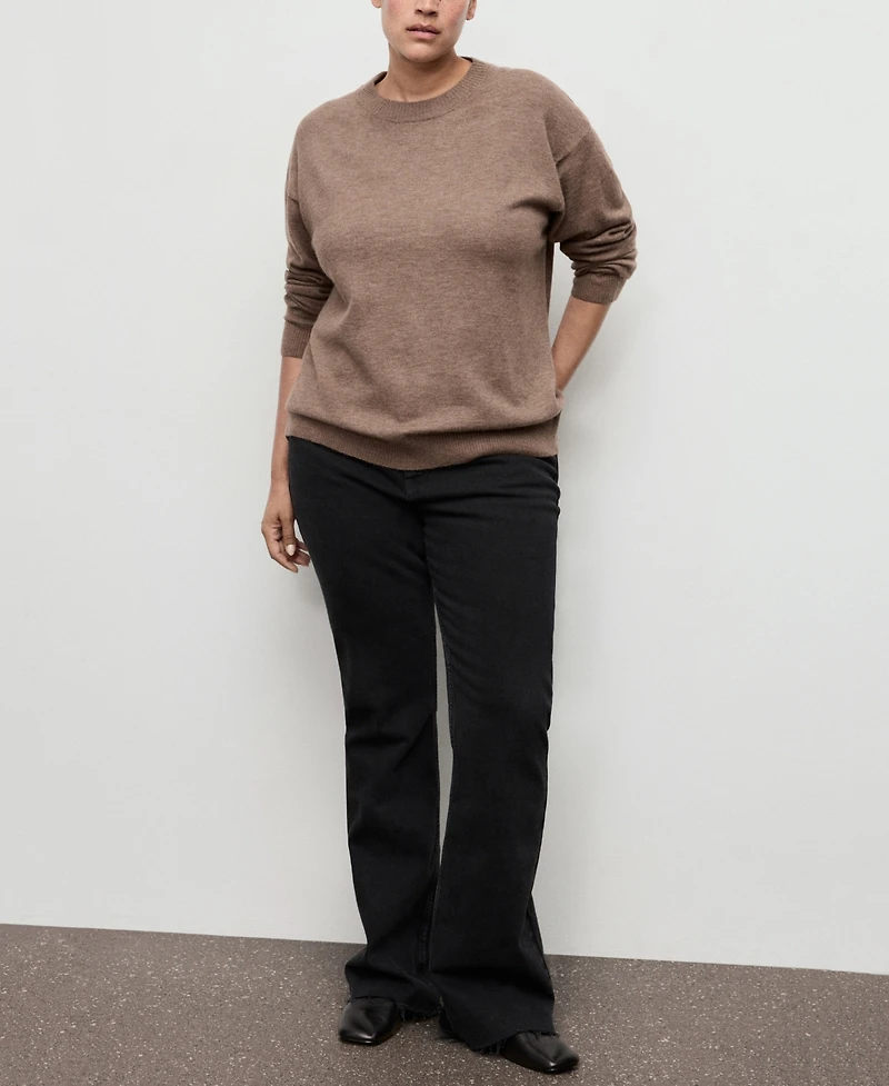 Mango Women's Ribbed Trim Oversized Sweater