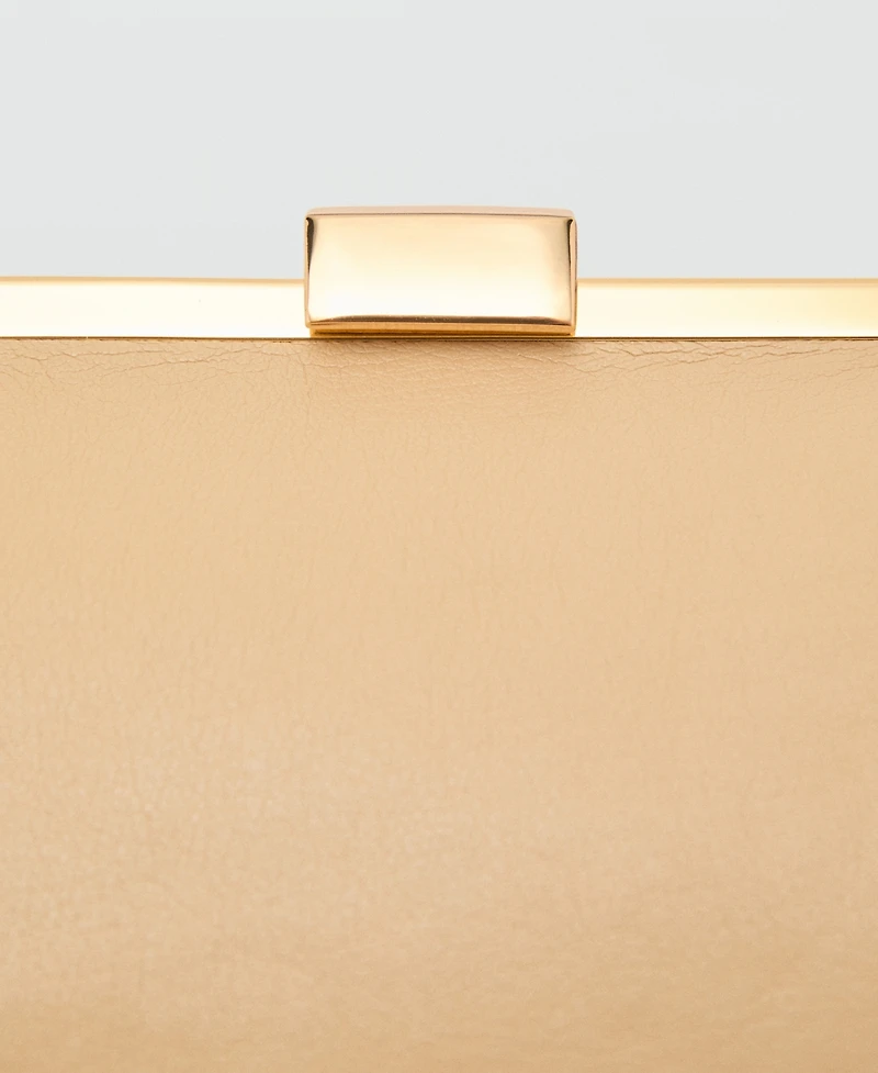 Mango Women's Metallic Clutch Handbag