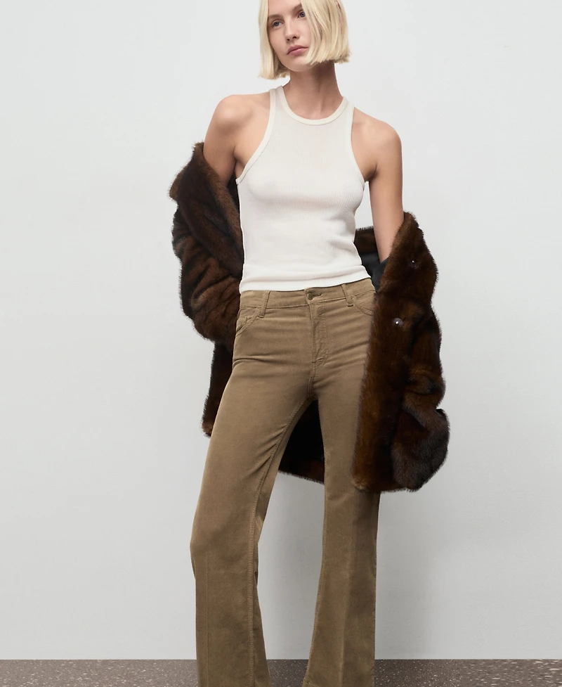 Mango Women's Corduroy Flared Jeans