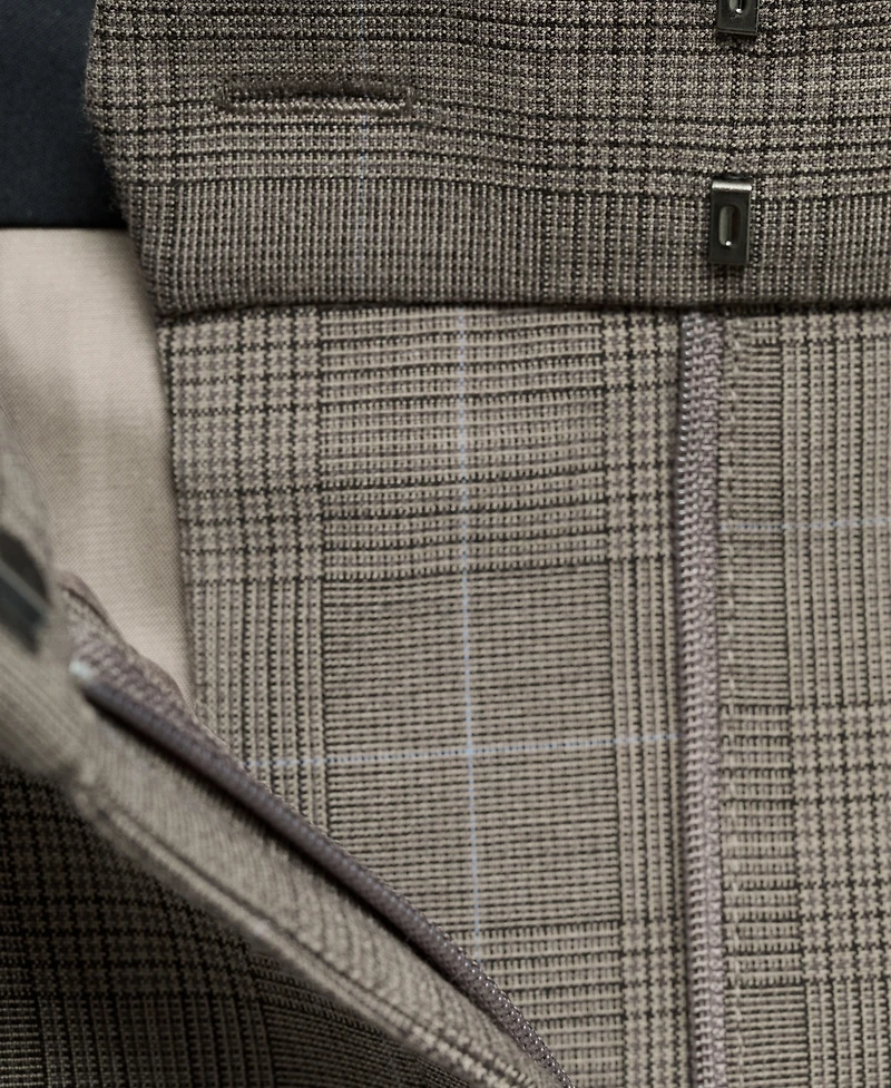 Mango Women's Wide-Leg Check Suit Pants