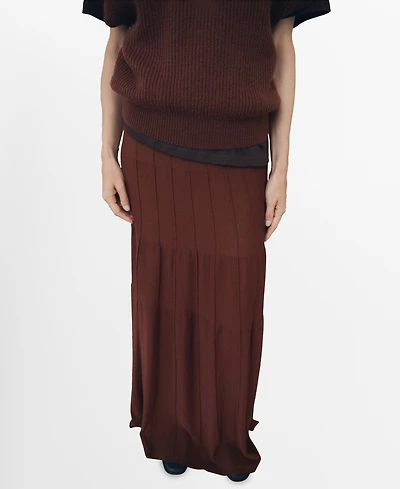 Mango Women's Seam Detail Knitted Long Skirt