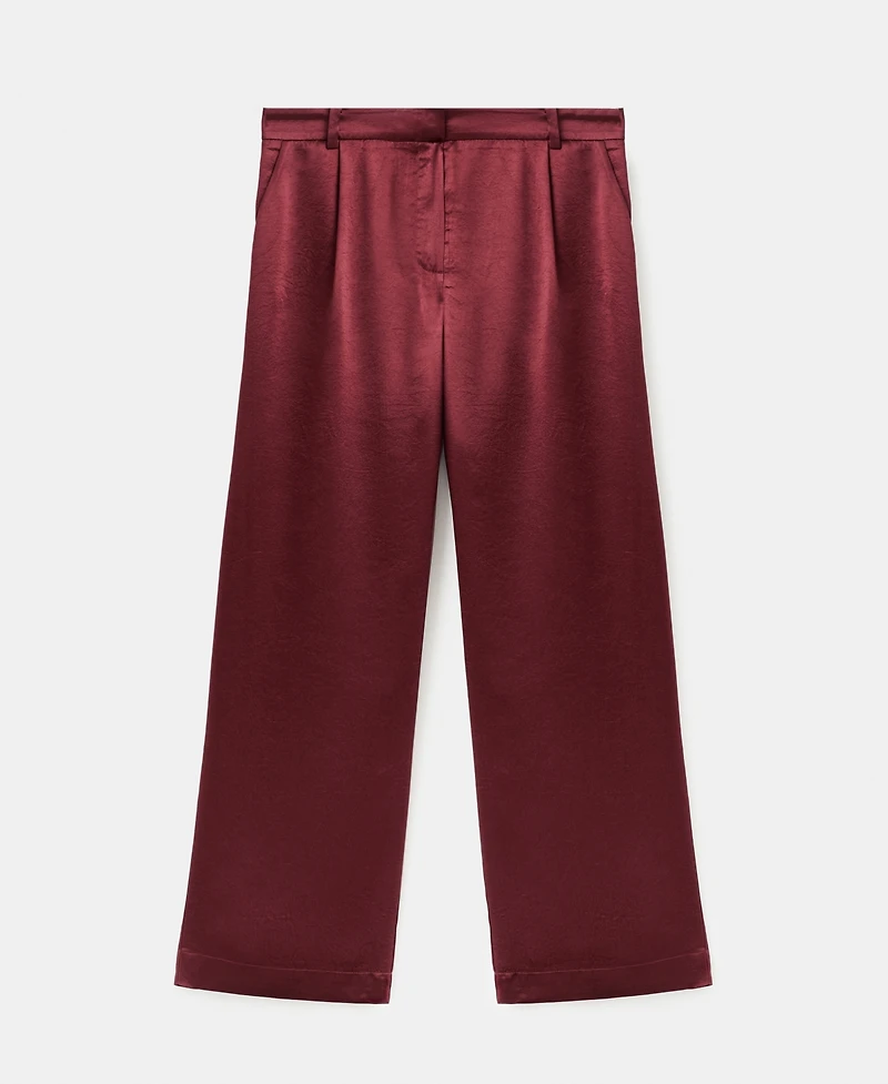 Mango Women's Satin Wide-Leg Pants