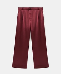 Mango Women's Satin Wide-Leg Pants
