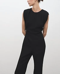 Mango Women's Ruched Long Jumpsuit