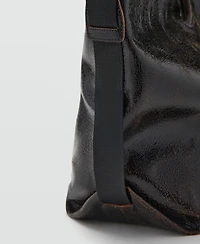 Mango Women's Charms Maxi Shopper Leather Bag