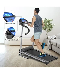 Skonyon Electric Foldable Treadmill with Lcd Display and Heart Rate Sensor