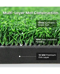 Skonyon 5 x 3 ft Artificial Turf Grass Practice Mat for Indoors and Outdoors-27mm