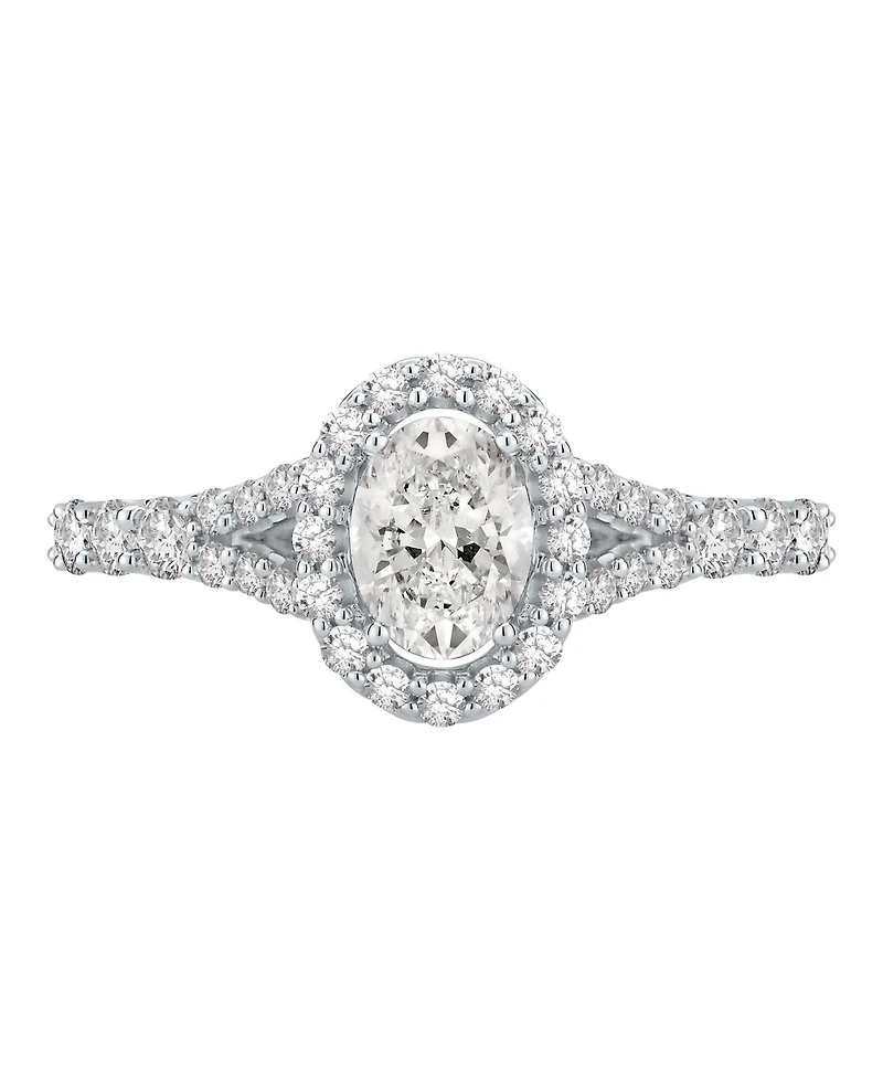 Gia Certified Diamonds Diamond Halo Engagement Ring (1-1/2 ct. t.w.) in 14k White Gold