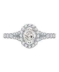 Gia Certified Diamonds Diamond Halo Engagement Ring (1-1/2 ct. t.w.) in 14k White Gold