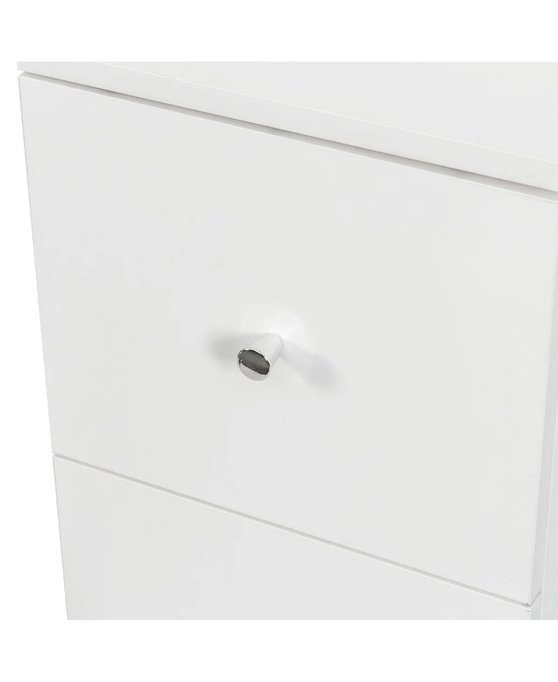 sumyeg 70.87" H Display Storage Cabinet with 4-Tier Shelves and 3 Side Drawers, Modern Wooden Tall Bookshelf for Home