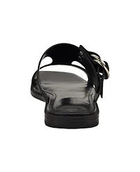 Calvin Klein Women's Meritt Leather Flat Slip-On Sandals