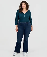 Style & Co Plus Pull-On Shaping High-Rise Bootcut Jeans, Macy's Exclusive