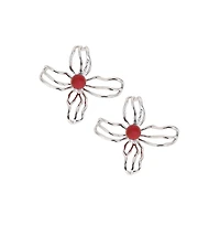 Women's The Arachnid-Flora Statement Earrings - Metallic Silver