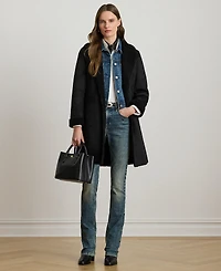 Lauren Ralph Women's Lapel Collar Shearling Jacket