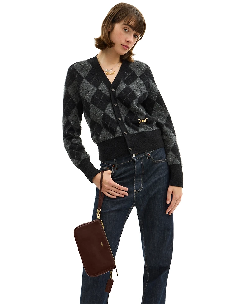 Coach Plaza Small Leather Shoulder Bag