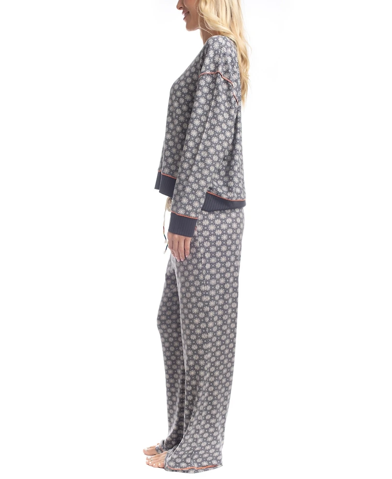 Ocean Pacific Women's 2-Pc. Waves For Days Knit Pajamas Set