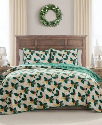 Hallmark Bedding Poinsettia Holiday 3 Pc. Quilt Set