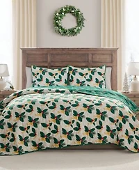 Hallmark Bedding Poinsettia Holiday 3 Pc. Quilt Set