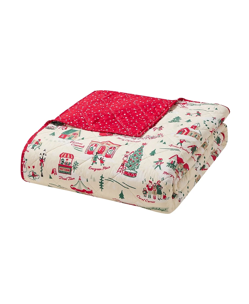 Hallmark Bedding Christmas Village Holiday 3-Pc. Quilt Set