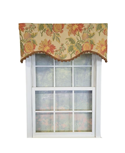 Rlf Home 100% Cotton Sublime Cornice Fully lined Windows Rod Pocket Valance 50" x 17" Orange