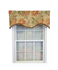 Rlf Home 100% Cotton Sublime Cornice Fully lined Windows Rod Pocket Valance 50" x 17" Orange
