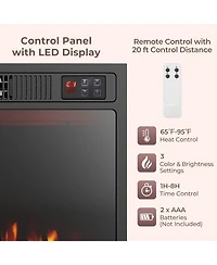Sugift 23 Inches 750W/1500W Electric Fireplace Heater with Alter Flame Color and Brightness