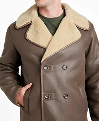 Guess Men's Double Breasted Long-Sleeve Coat