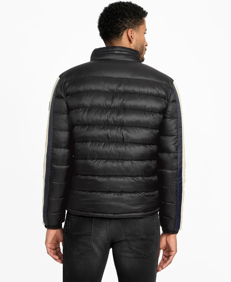 Guess Men's Color-Block Puffer Regular-Fit Jacket