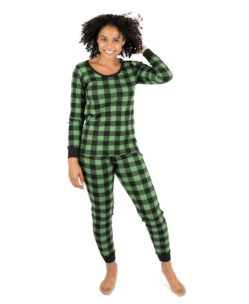 Leveret Women's Two Piece Cotton Plaid Holiday Pajamas