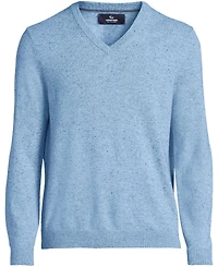 Lands' End Men's Fine Gauge Cashmere V-neck Sweater