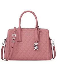 Michael Kors Laila Small Signature Logo Satchel Handbag