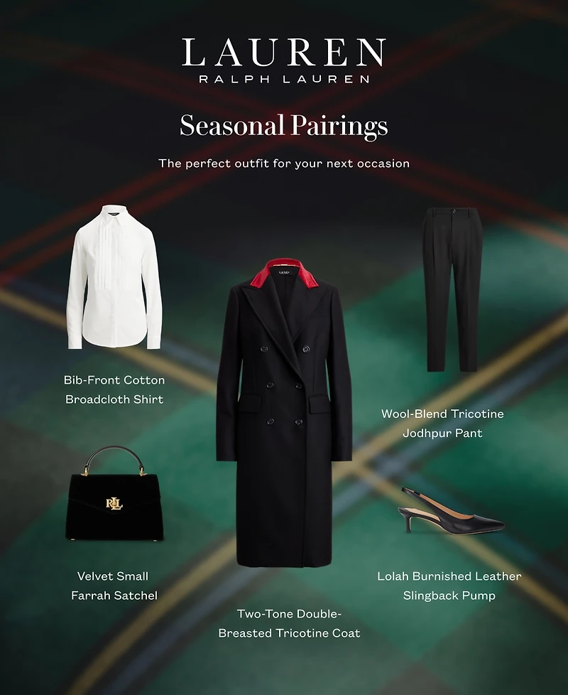 Lauren Ralph Women's Knee Patch Detail High Rise Pants