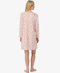 Lauren Ralph Women's Ruffle Sleeve Button Neck Gown