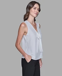 Karl Lagerfeld Paris Women's Sleeveless Bow Detail Top