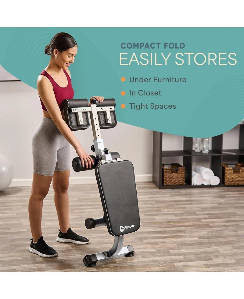 Lifepro SculptTrainer Roman Chair – Adjustable Hyperextension Bench for Core, Back & Ab Workouts – Foldable Home Gym Equipment