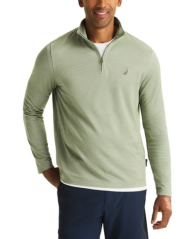 Nautica Men's Striped Quarter-Zip Sweatshirt