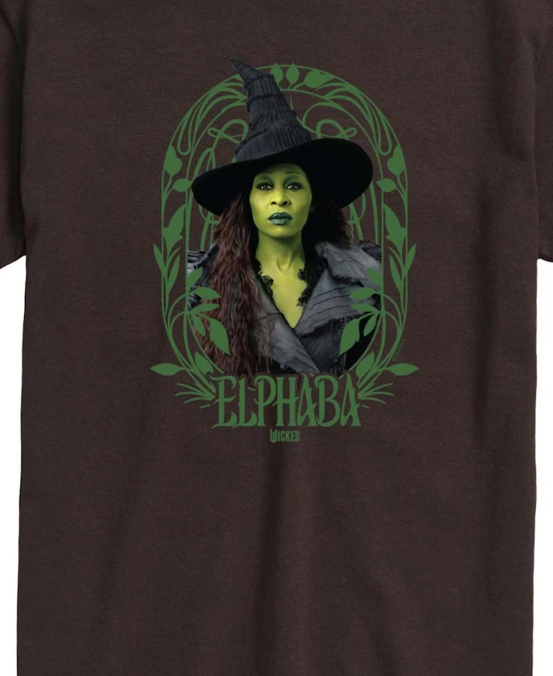 Airwaves Men's Wicked Part 2 Art Noveau Frame Elphaba Graphic Printed Short-Sleeve T-Shirt