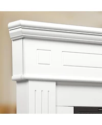 Cowsar Corner Electric Fireplace with Mantel, Tv Stand Electric Fireplace Heater with Remote Control for Living Room, Bedroom