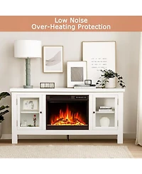 Cowsar 58" Electric Fireplace with Mantel & Cabinets