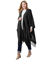 Woman Within Women's Fringed Cape