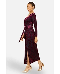 Yumi Women's Dresses Velour Stretch Midi Dress