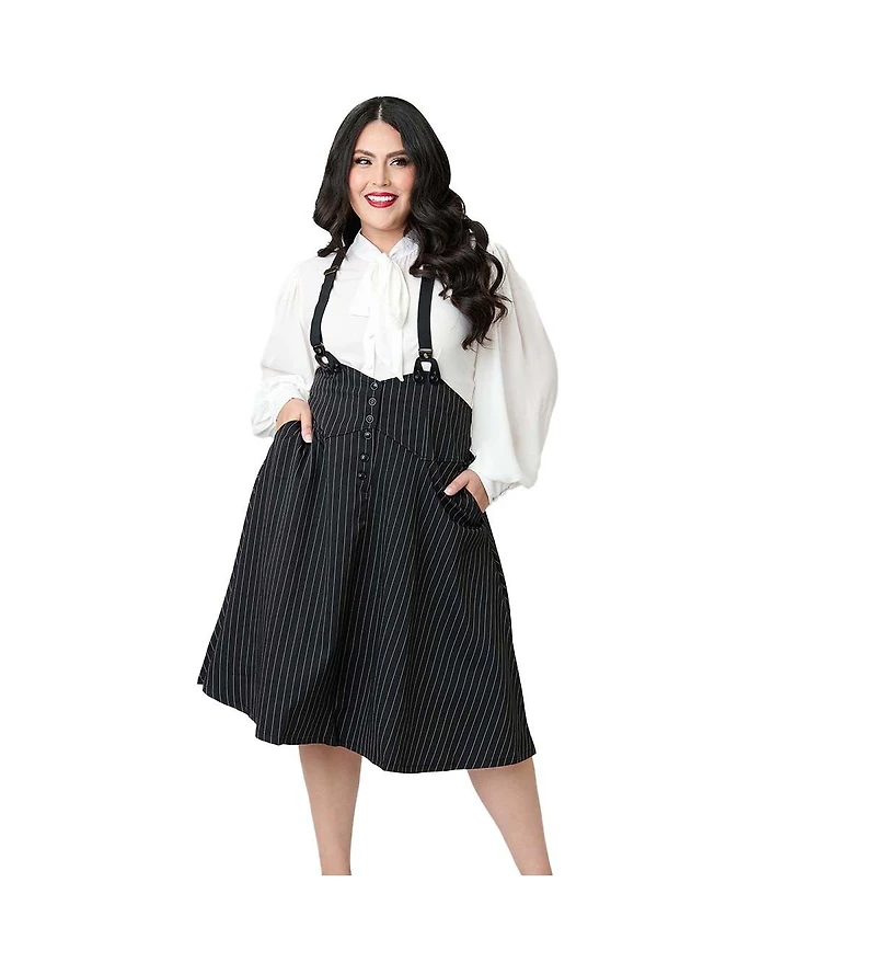 Unique Vintage Plus 1950s Suspender Swing Skirt