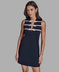 Bcbg Women's Sleeveless Bow Detail A-Line Mini Dress