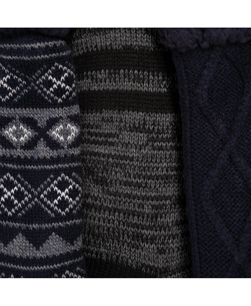 Muk Luks Men's 3 Pack Cabin Socks