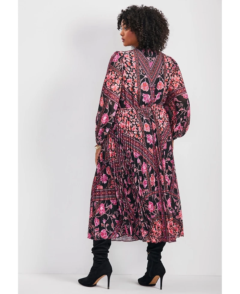 Avenue Women's Harmony Twist Front Pleated Dress