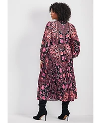 Avenue Women's Harmony Twist Front Pleated Dress