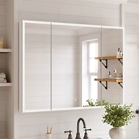 Bathroom Cabinet with Mirror Doors, Wall-Mounted Mirror Cabinet with Storage