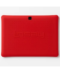 New Linsay 10.1" Kids Funny Tablet Octa Core 128GB Bundle with Red Kids Back Pack New Android 14 Dual Camera