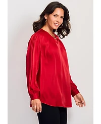 Avenue Women's Chain Detail Satin Top