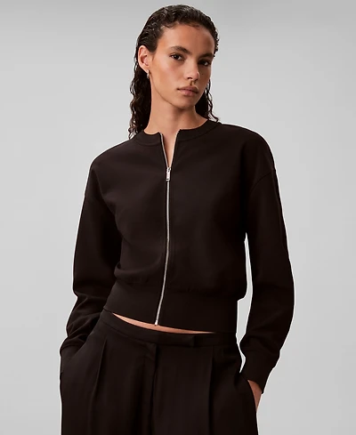 Calvin Klein Women's Crewneck Zip Front Cardigan Jacket